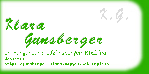 klara gunsberger business card